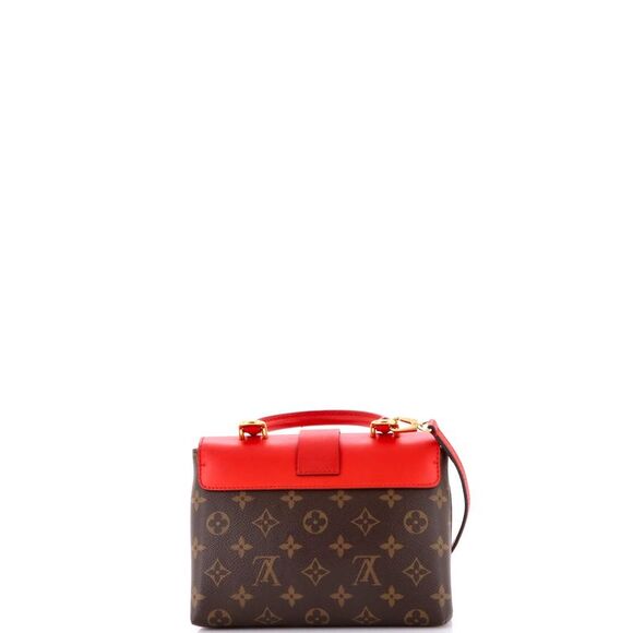 Louis Vuitton Locky Handbag Monogram Canvas with Leather BB Brown, Red - Picture 3 of 7